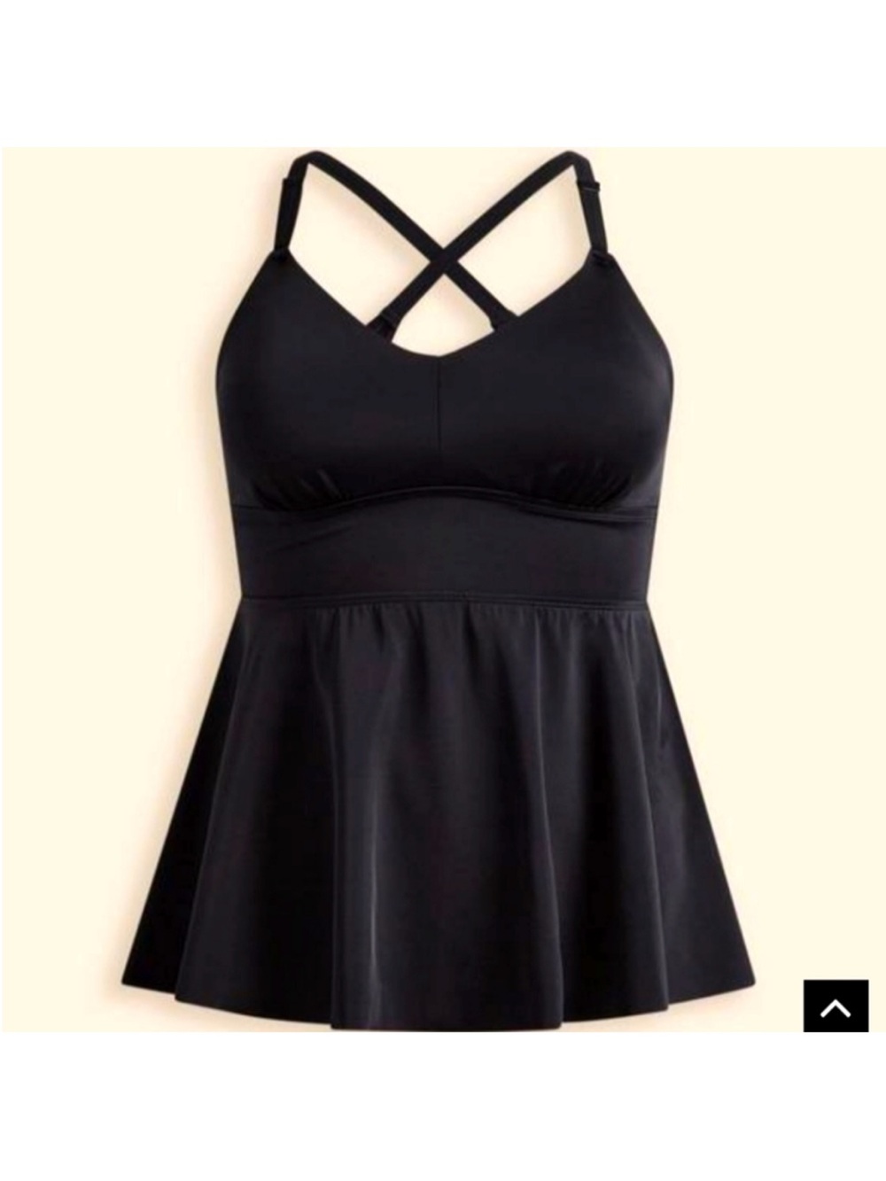 Torrid WireFree Racerback Tankini Top Black NWT Size 6 DD/F